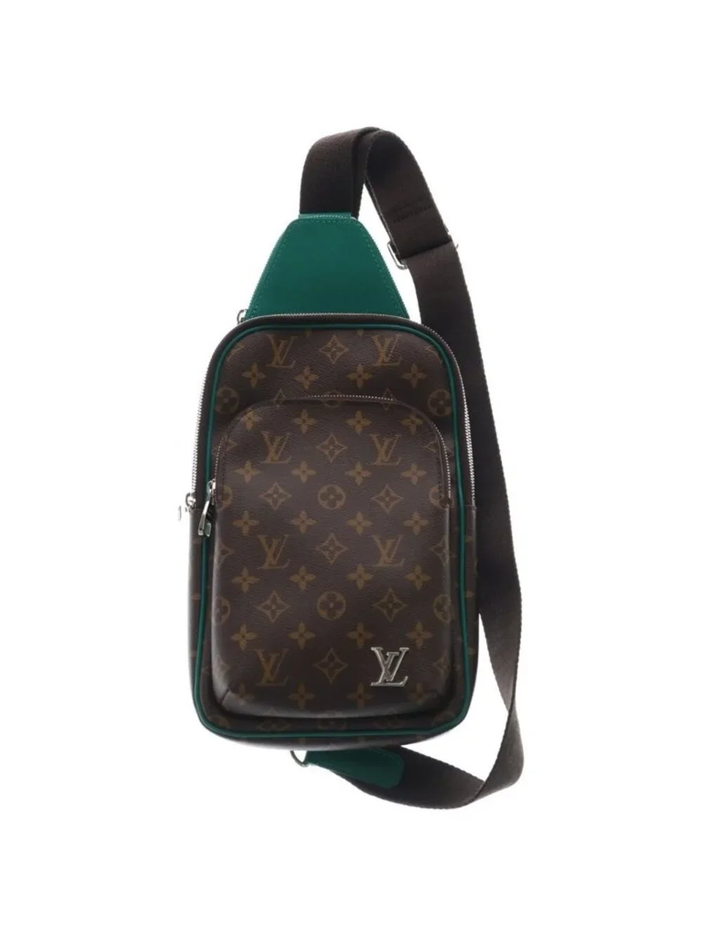 Louis Vuitton Monogram Macassar Avenue Sling Bag Leather Brown Green